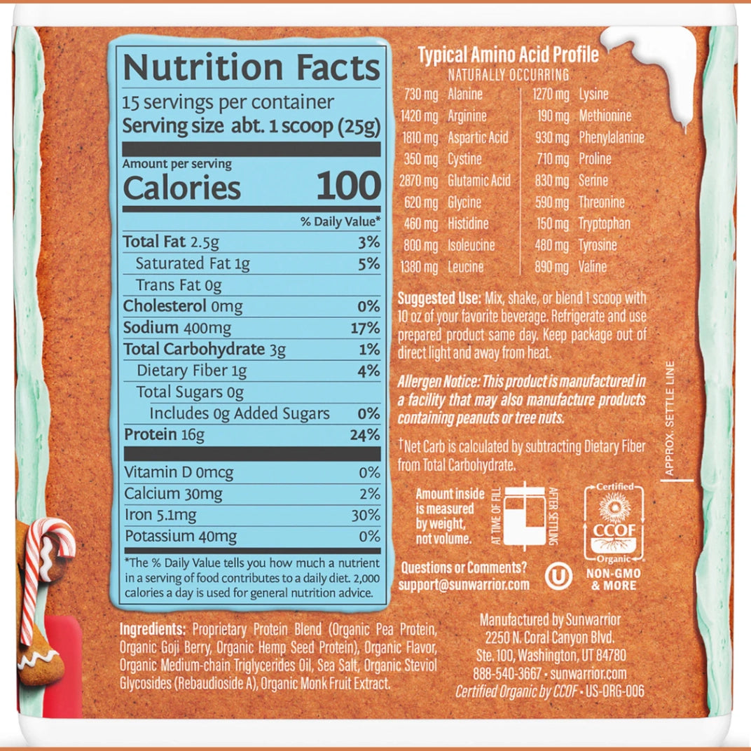 back label of package, protein power