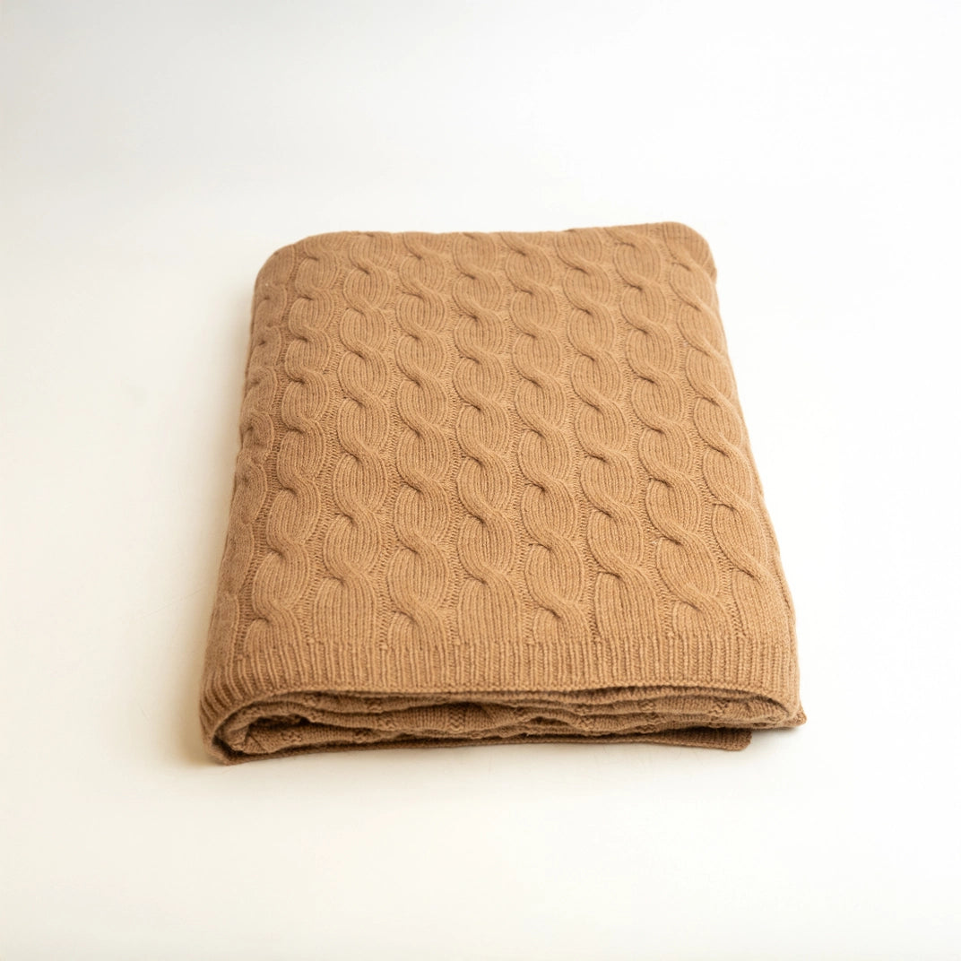 yak blanket folded, white background